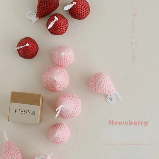 Handmade strawberry candles