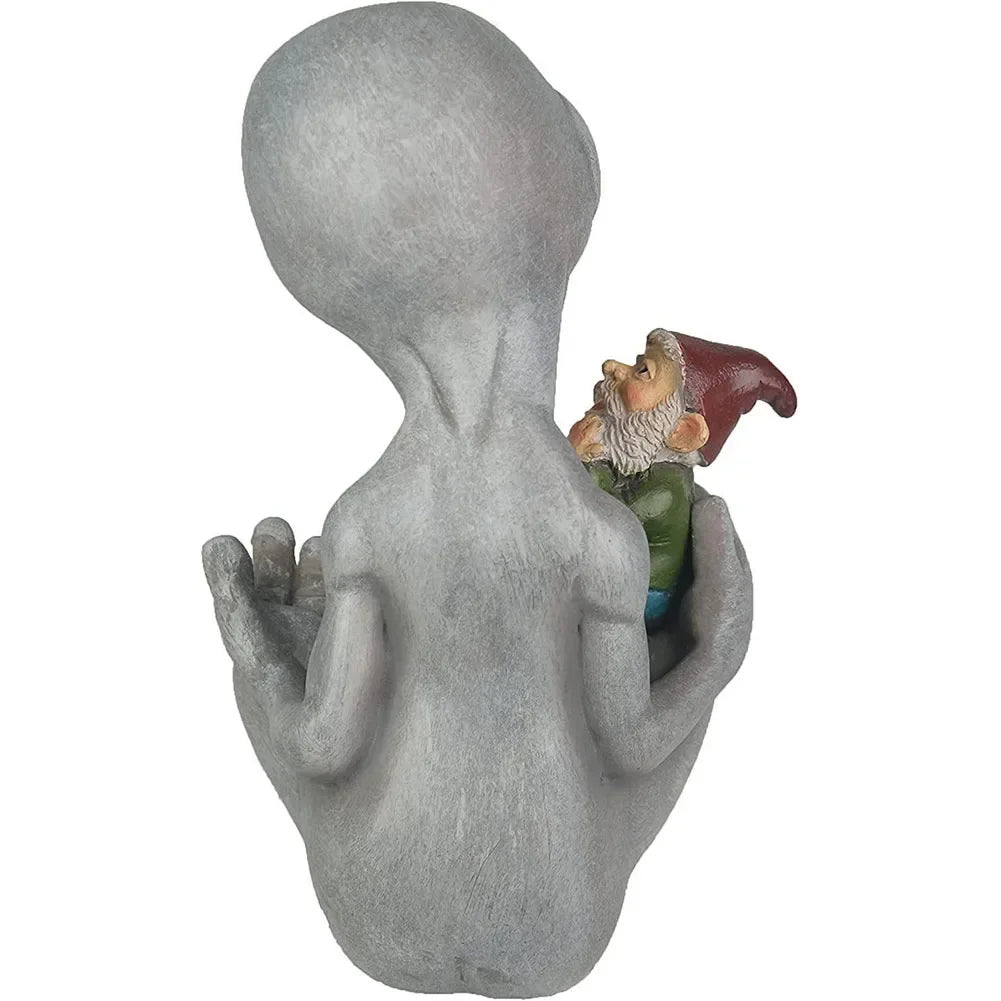 Unique Alien and Gnome Garden Statue