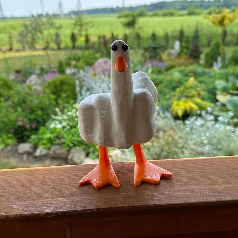 Middle Finger Duck - Funny Resin Desk Ornament