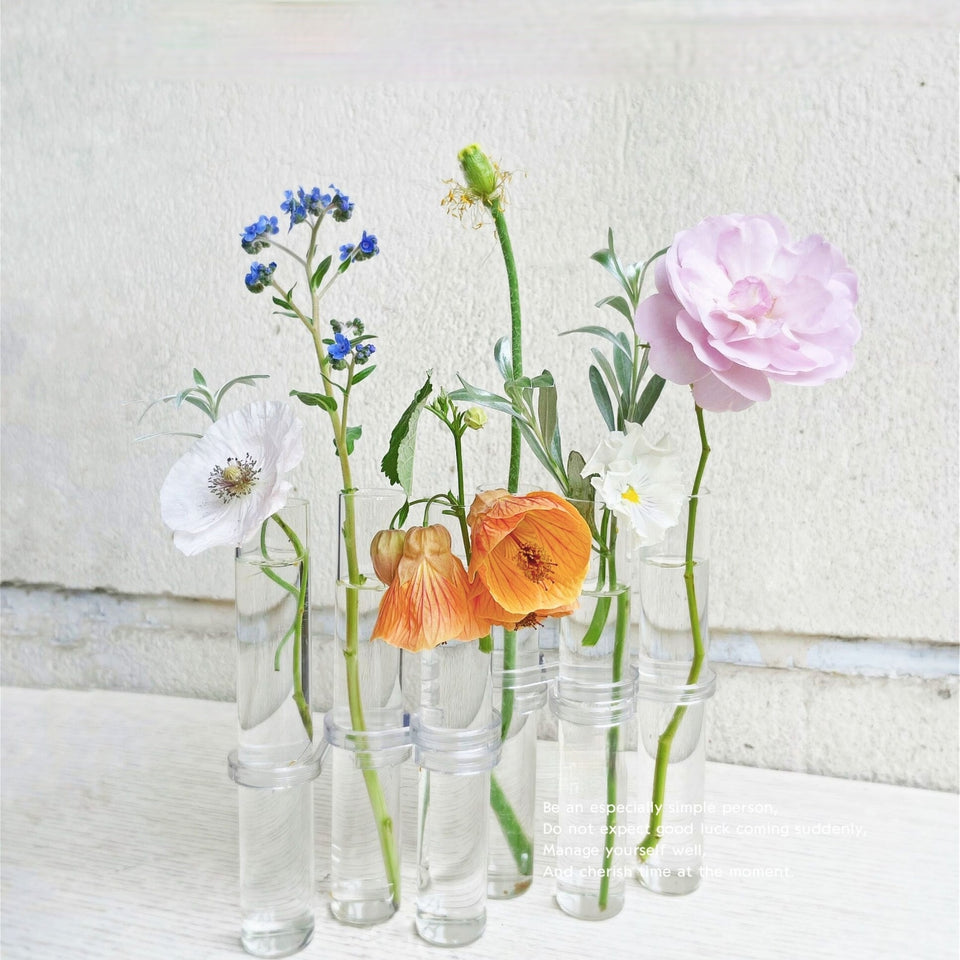 Hinged Flower Vase,Hinged Flower Vases Test Tube,Hinged Flower Vase for  Flowers,Foldable Flower Vase with Hinged Design,Flower Vase Glass Test  Tubes